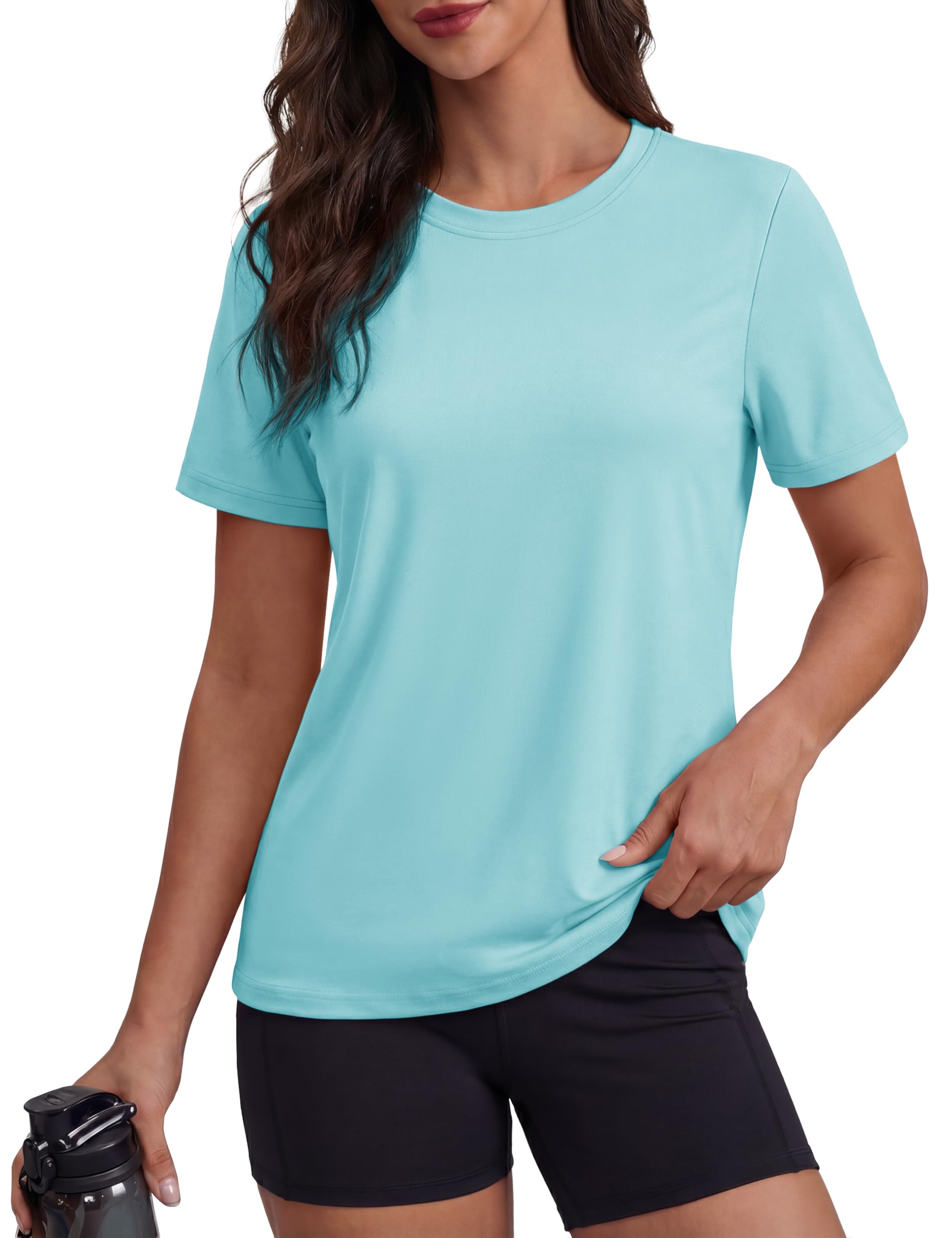 MAGCOMSEN Women's Short Sleeve Shirt UPF 80+ Sun Protection T-Shirts Quick Dry Workout Gym Running Tops