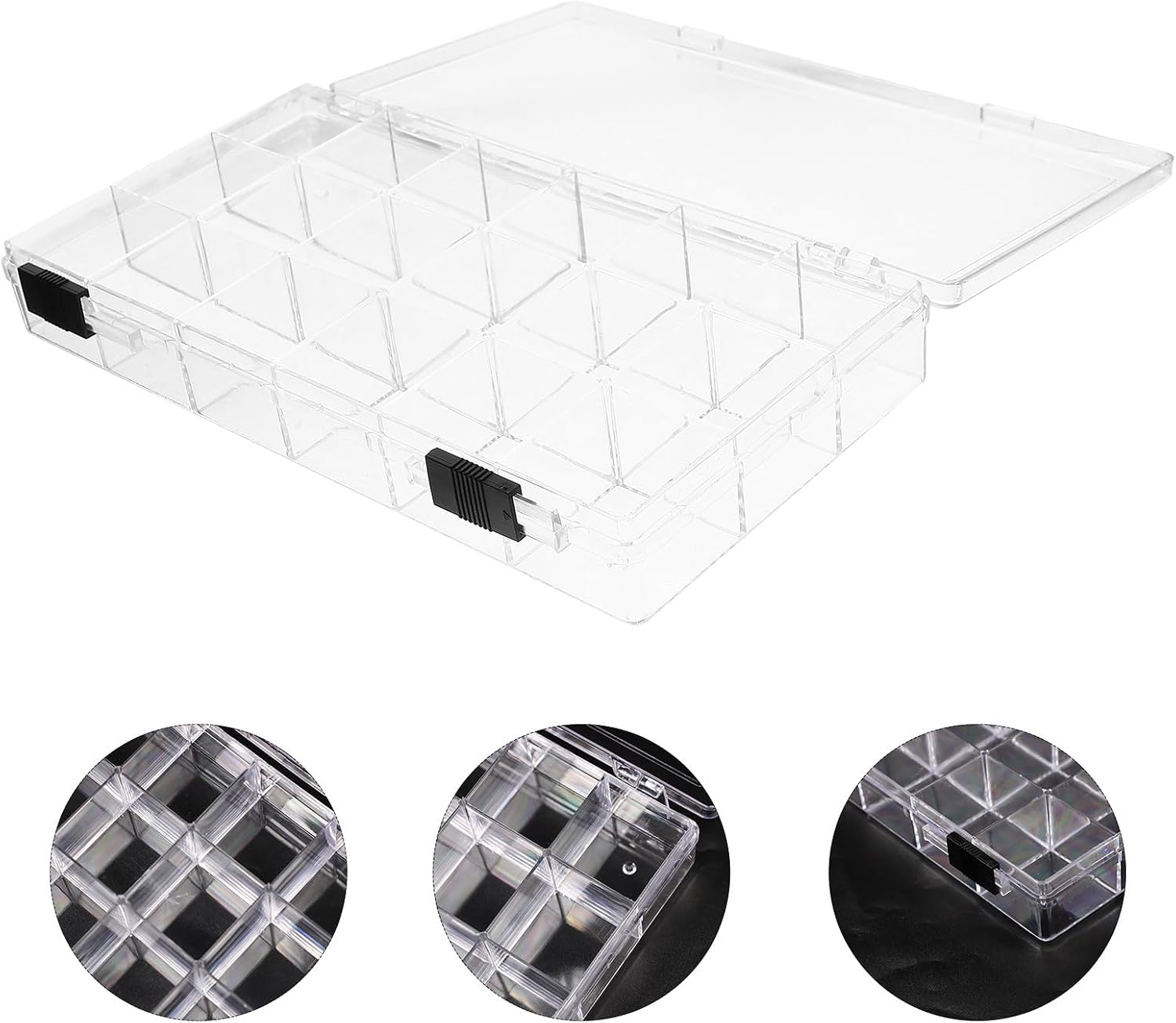 Storage Box Plastic 18 Compartment for Jewelry Earrings and Small Parts image 4