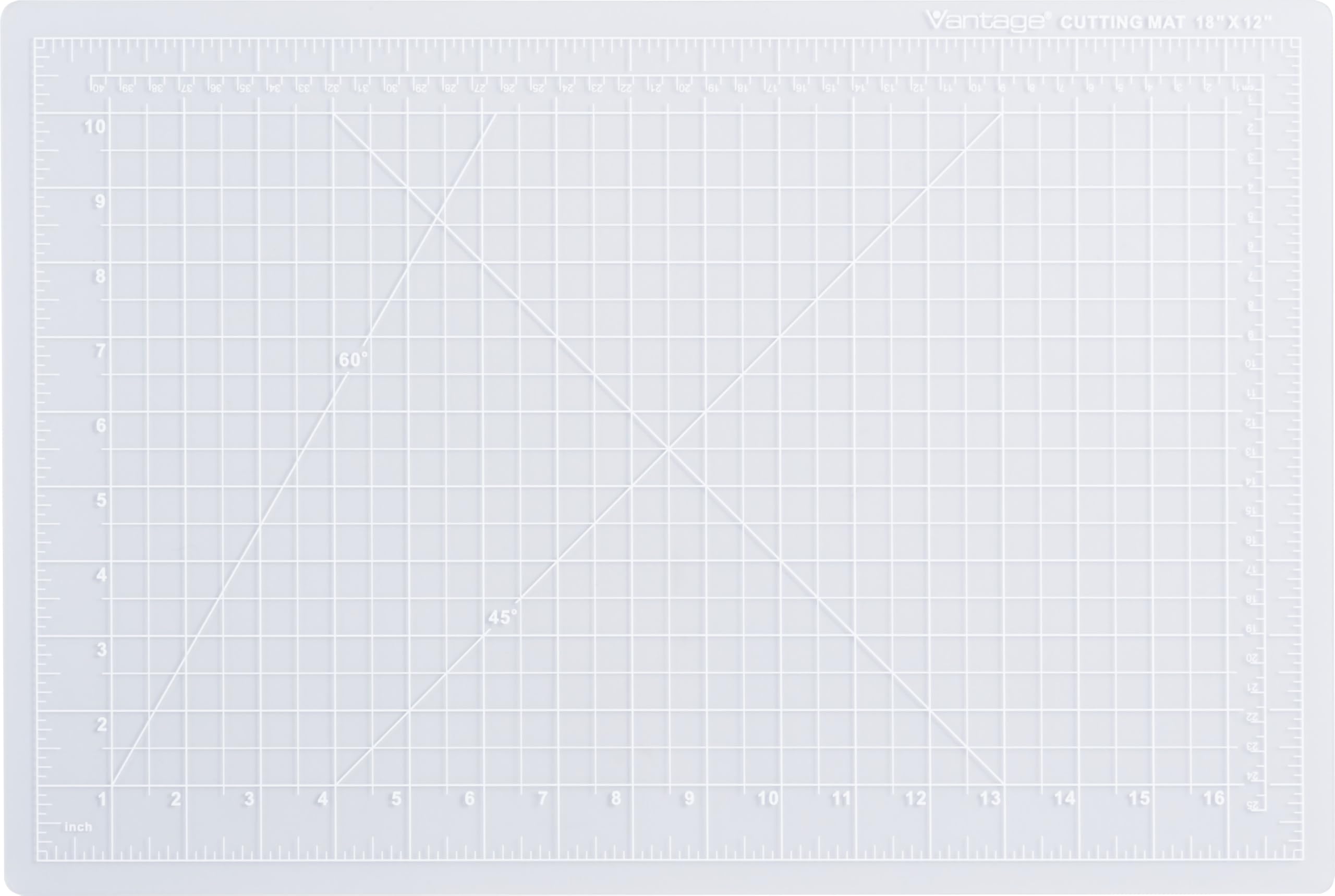 Dahle 10681 Vantage Self-Healing Cutting Mat, 12" x 18", Crystal Clear, 5 layer PVC Construction, 1/2" Grid Lines, Self Healing for Maximum Durability, Perfect for Cropping Photos, Sewing, and Crafts