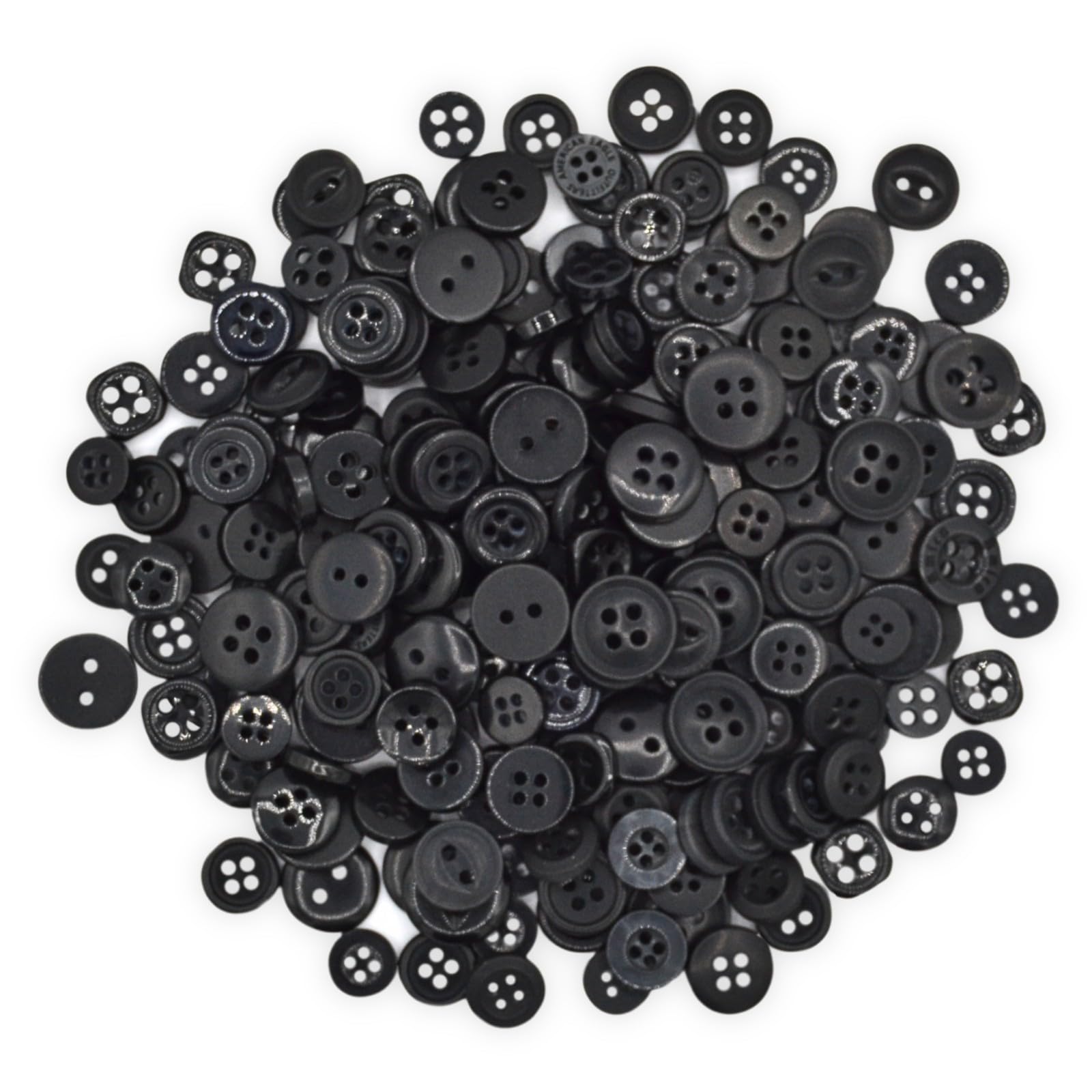 celloexpress Tiny Buttons - Single Colours Small Sizes Mini Crafts Sewing Card Embellishments (Black, Pack of 500g) — image 1