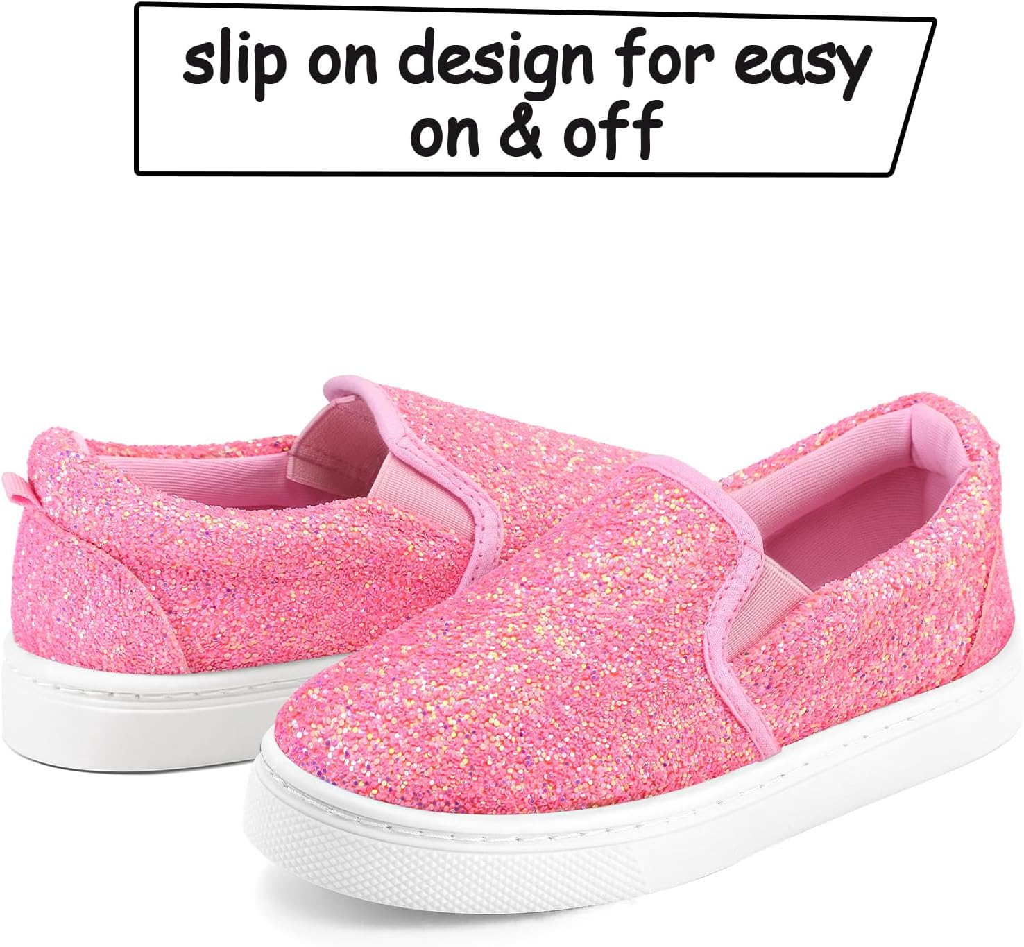 K KomForme Toddler Sneakers for Girls Boys Slip On Canvas Walking Shoes - Image 3