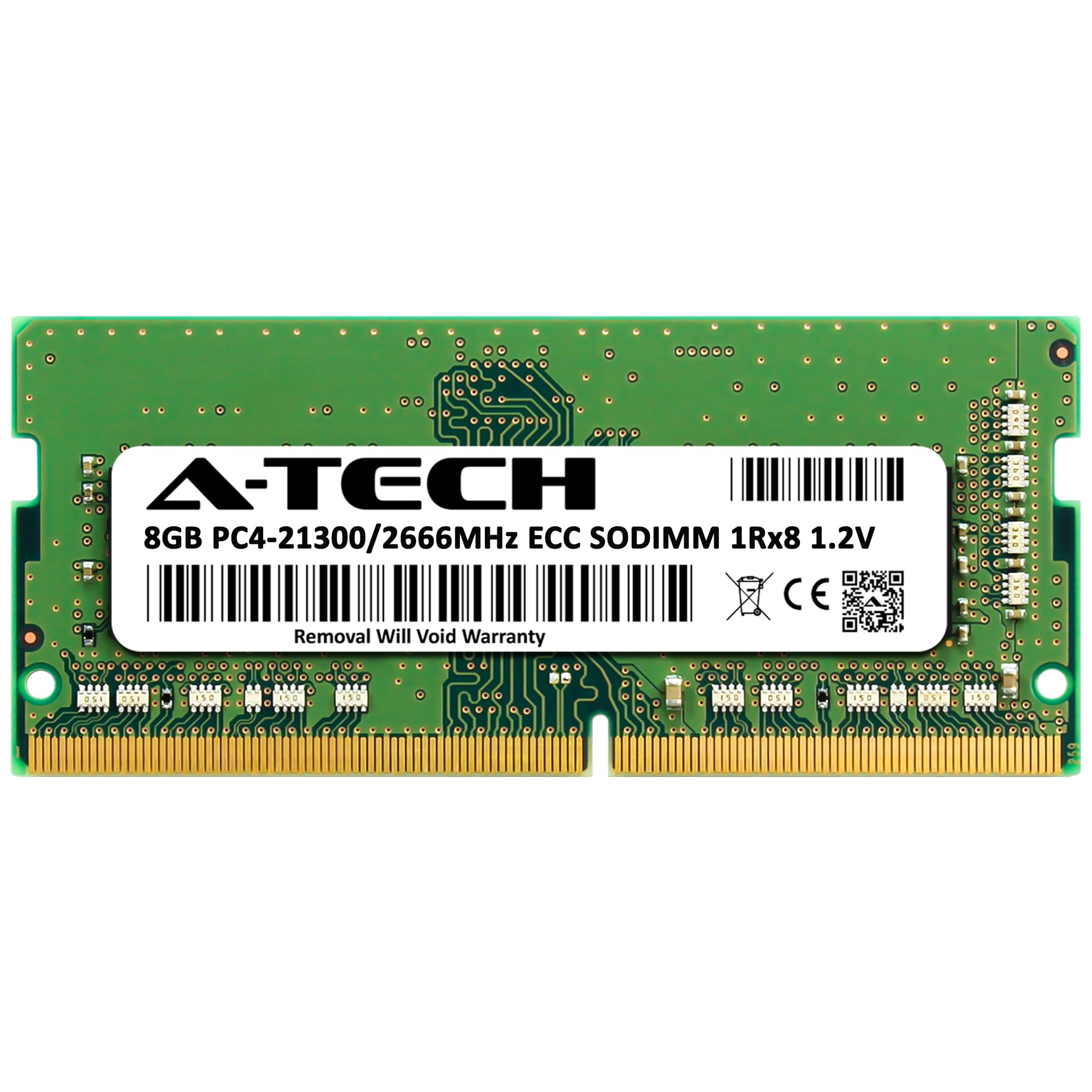 A-Tech 8GB DDR4 2666MHz PC4-21300 ECC SODIMM 1Rx8 Single Rank 1.2V