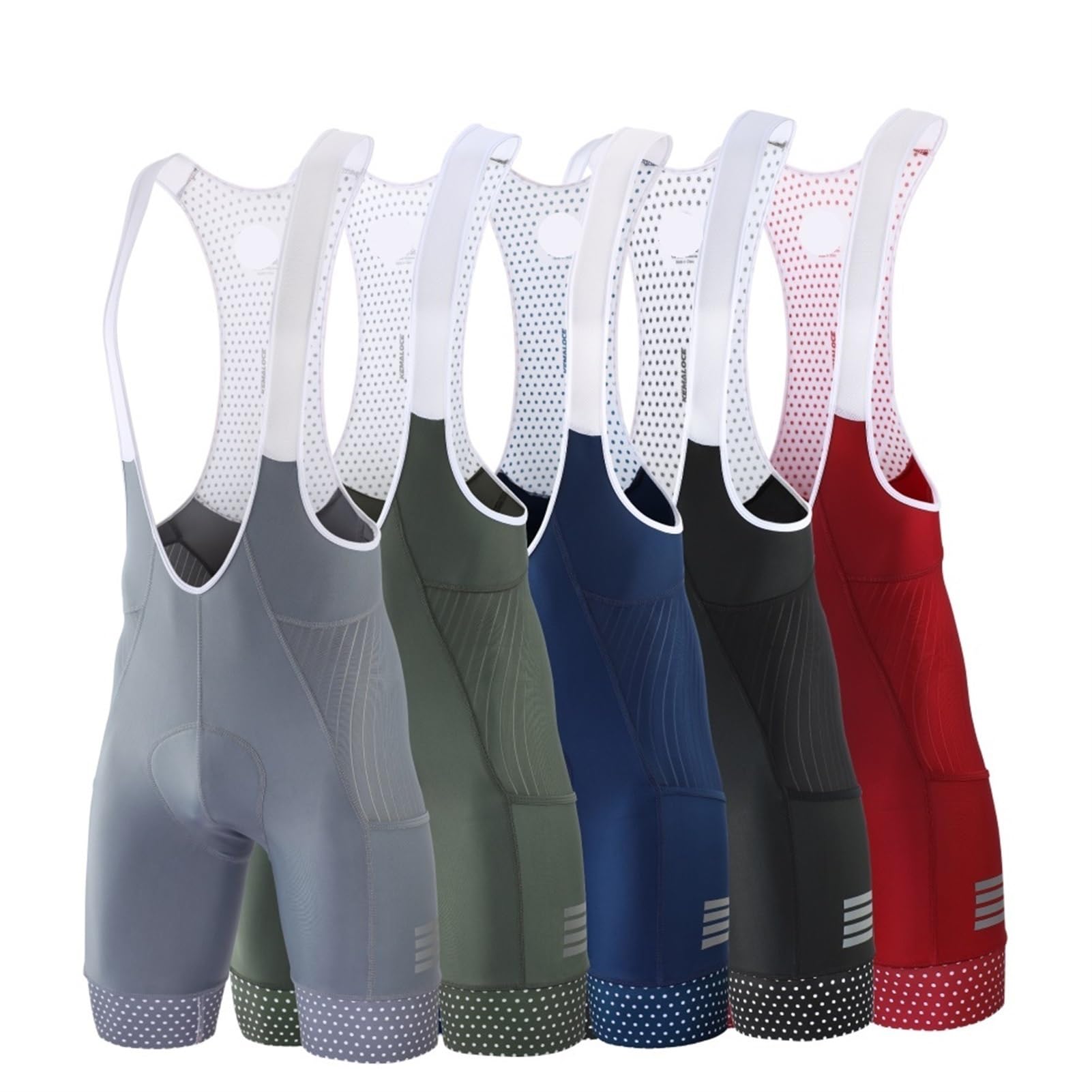 Cyclisme Homme Cuissard de Cyclisme Bleu Gris Vert Rouge avec Coussin en Gel 5D, Cuissard de vélo réfléchissant et Respirant for Homme avec Poches arrière Cuissard Velo Homme