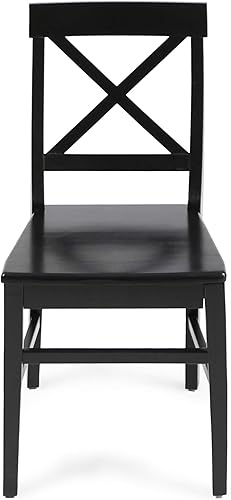 Miniatura 10 de Christopher Knight Home Roshan Farmhouse - Sillas de comedor de madera de acacia, color negro