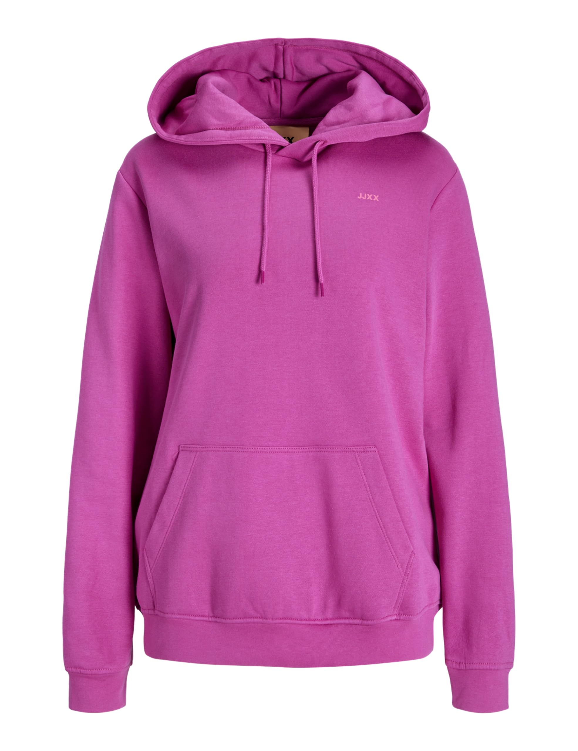 Jack & Jones Jxabbie RLX Ls Every Hood SWT Noos, fuksja czerwony/nadruk: karminowa róża Jjxx Logo, S
