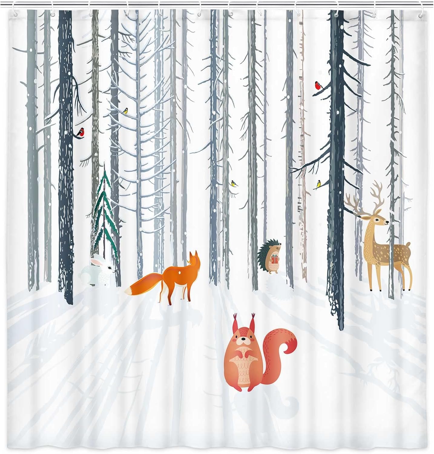 Winter Shower Curtain, Snowman Shower Curtains Set, New