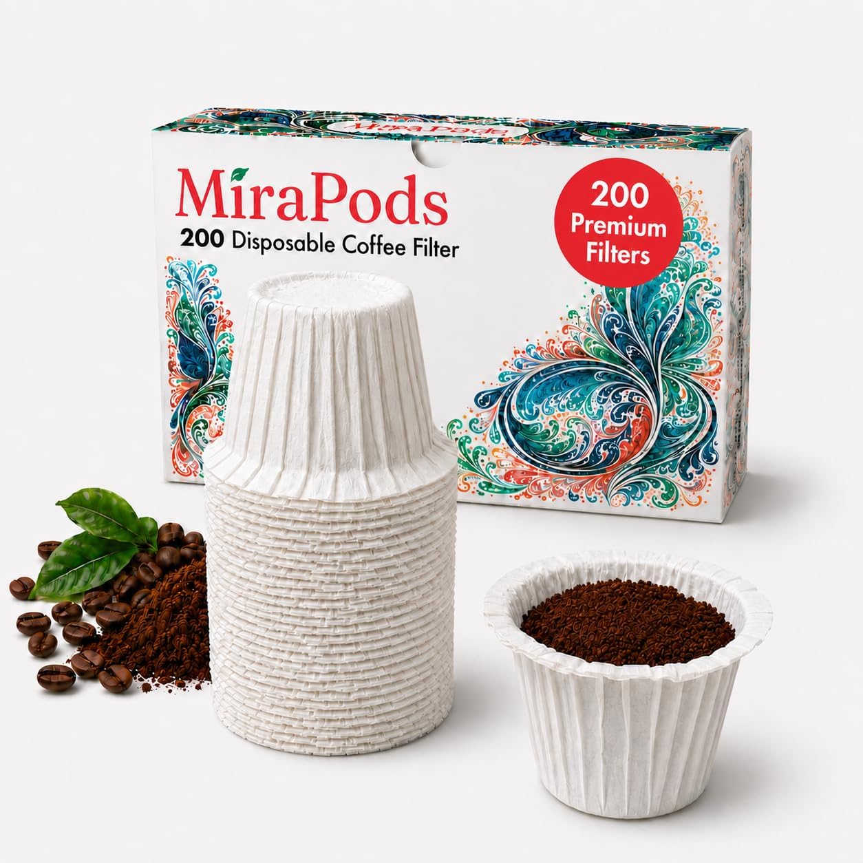 Biodegradable Paper Coffee Filters for Keurig 1.0 & 2.0, 200 Count