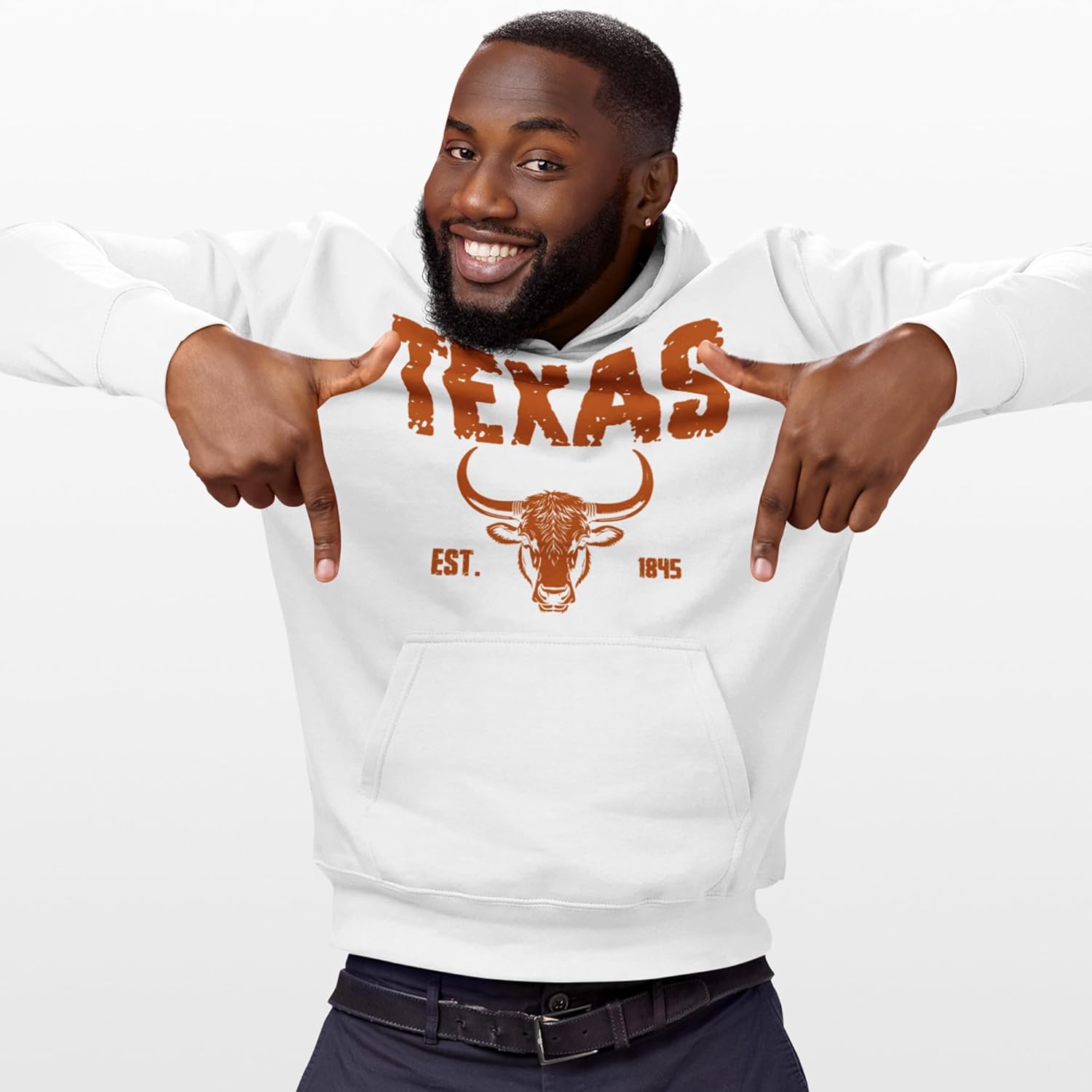 Printbox Originals Texas Longhorn 1845 Hoodie, Austin Football Hooded Sweater for Men Women Unisex - Image 3