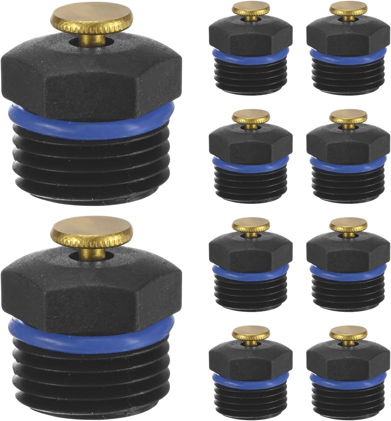 10-Pack Atomizing Sprinkler Nozzle, 1/2" Garden Misting Nozzles Adjustable 360 Degree Agricultural Lawn Watering for Garden/Field/Lawn Irrigation System