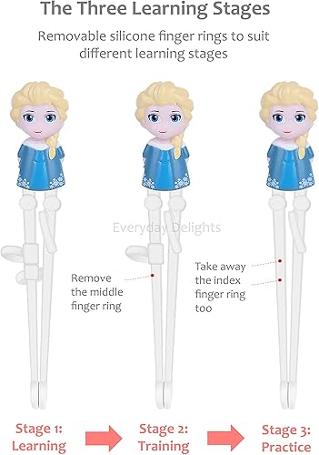 Miniatura 5 de Disney Frozen Princess Anna Niños Cuchara Entrenamiento Palillos Cubertería Vajilla Set con Estuche