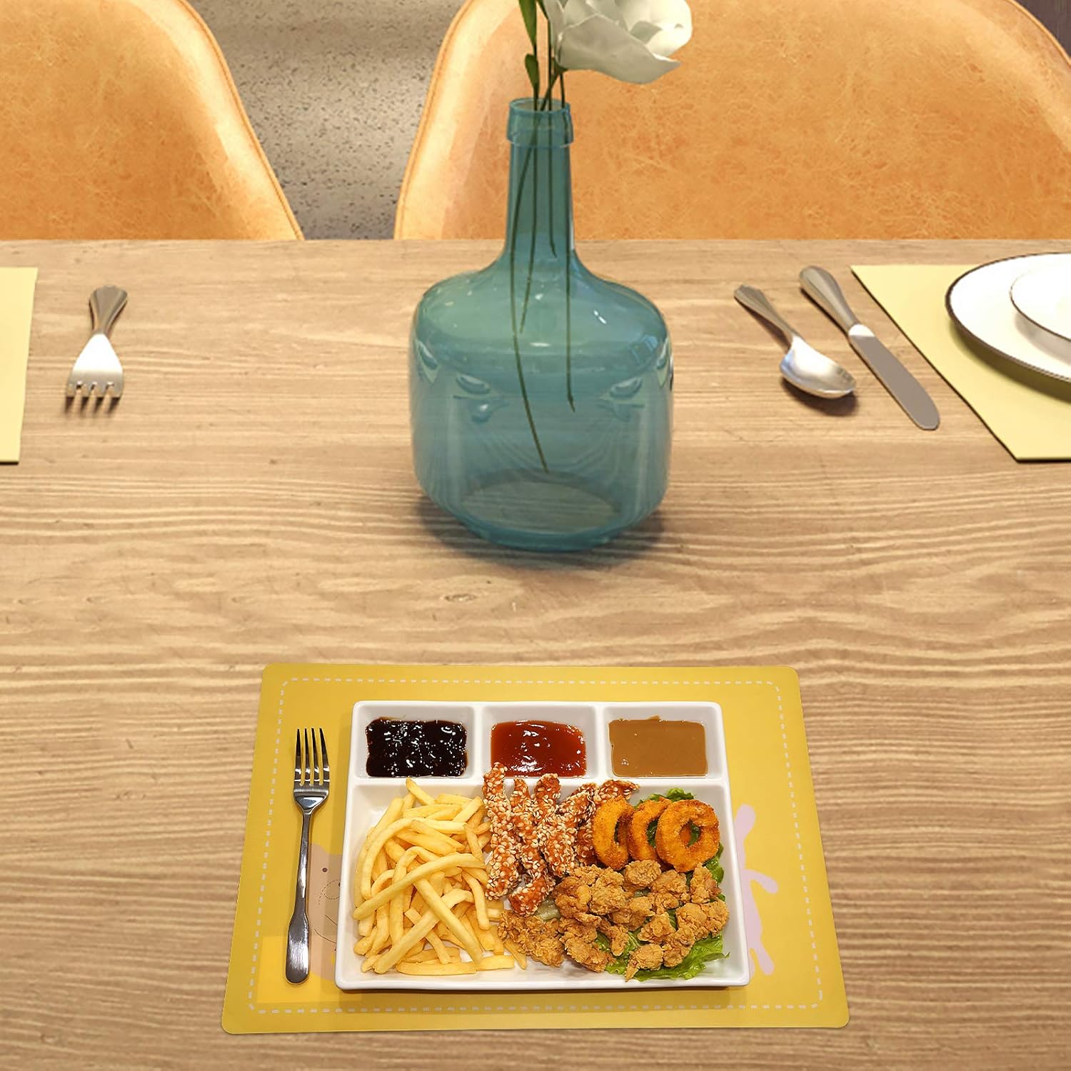 Cinf Divided Ceramic Plate Compartments Sauce Dishes Serving Saucers Bowl Quadrant Shaped Dinner Luncheon Salad Pigment tray Snacks - Image 7