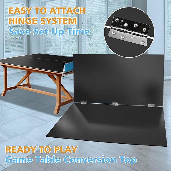 KEIKI 6FT/7FT/8FT/8.5FT/9FT Portable Ping Pong Table Top, 0.47 Portable Table Tennis Conversion Top for Indoor Games, Quick Setup, Single Side Upright, Table Tennis Set for Adults