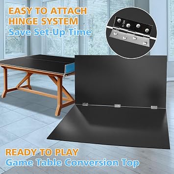 KEIKI 6FT/7FT/8FT/8.5FT/9FT Portable Ping Pong Table Top, 0.47 Portable Table Tennis Conversion Top for Indoor Games, Quick Setup, Single Side Upright, Table Tennis Set for Adults