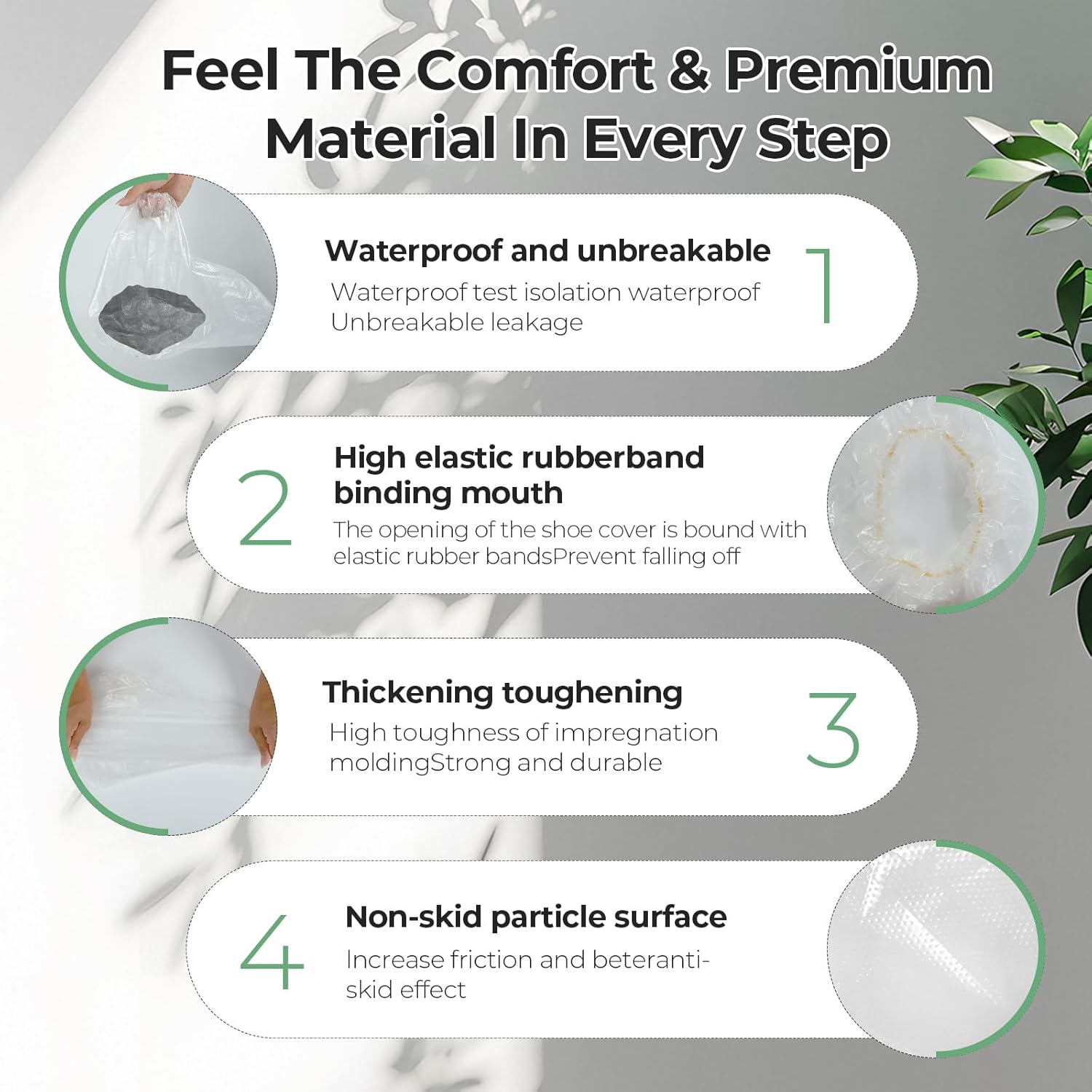 24 pairs of rainproof shoe covers - disposable plastic rain shoe covers - men's and women's plastic shoe covers, waterproof and non slip shoe covers, transparent and individually packaged - Image 5