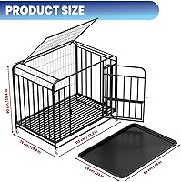 Vista 8 de Jaula para perros extra grande de 42 pulgadas, puerta doble indestructible, resistente, a prueba de escapes, fácil de limpiar, para perros
