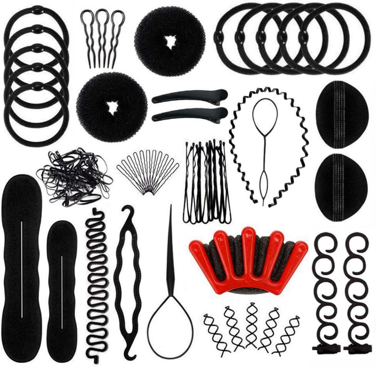 JDLYEVER Hair Bun Shapers Set – 27-Piece Ultimate Hair Styling Tool Kit for Effortless Updos and Braiding – DIY Hair Accessories for Women and Girls, Quick 3-Minute Hairstyling Solutions, Everyday Use
