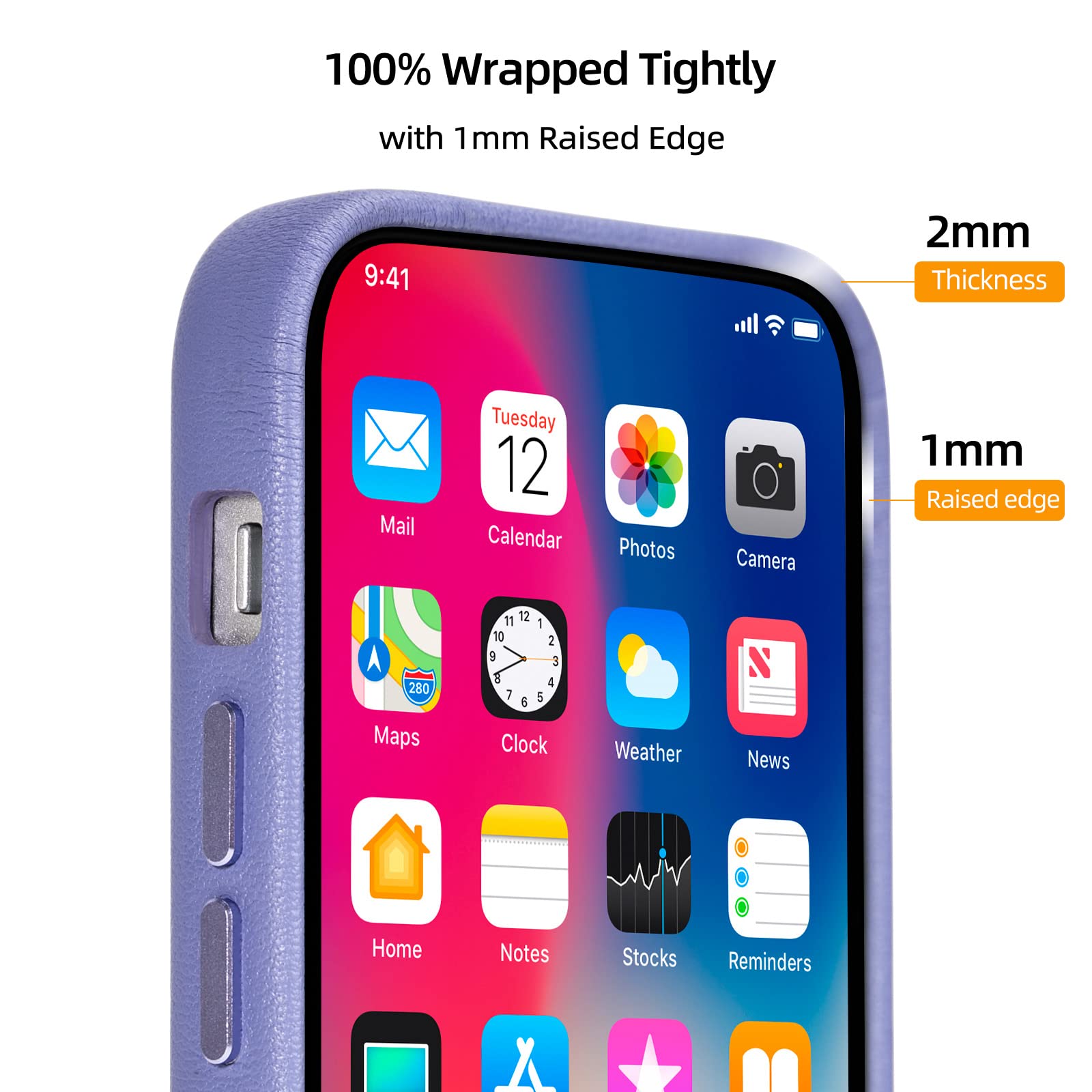 Amazon.com: momodiz UV-5R Handmade Nappa Leather Case for iPhone 13 Mini  Leather Case, 5.4' Tightly Clasped, Fully Wrapped, Unfading, No Color  Difference (Wisteria) : Cell Phones & Accessories