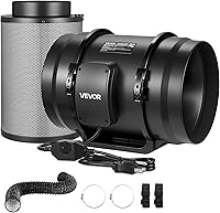 Vista 11 de VEVOR - Ventilador de conducto en línea, de 8 pulgadas, 750 CFM con controlador de velocidad variable, ventilador de escape de ventilación