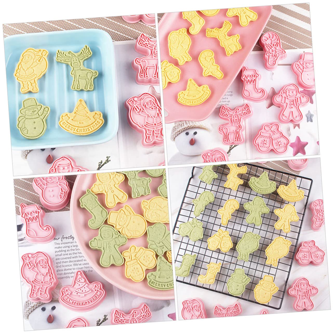 MAGICLULU 4 Sätze Keksform Gummiartig Kekse Fallen Ausstechformen Kessel-ausstecher Plätzchen Lebkuchen Keksschneider Ausstechformen Weihnachten Stern-ausstecher Rosa Pp 8 Stück * 4