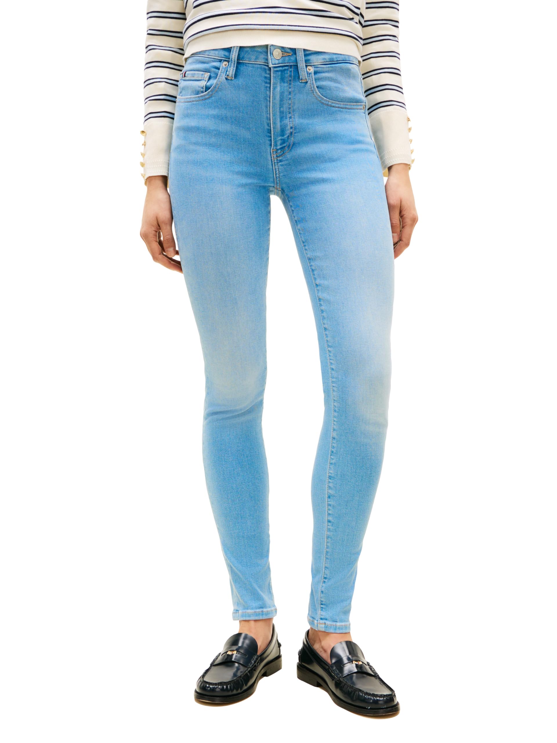 Women's Mid Rise Skinny Jeans with Stretch