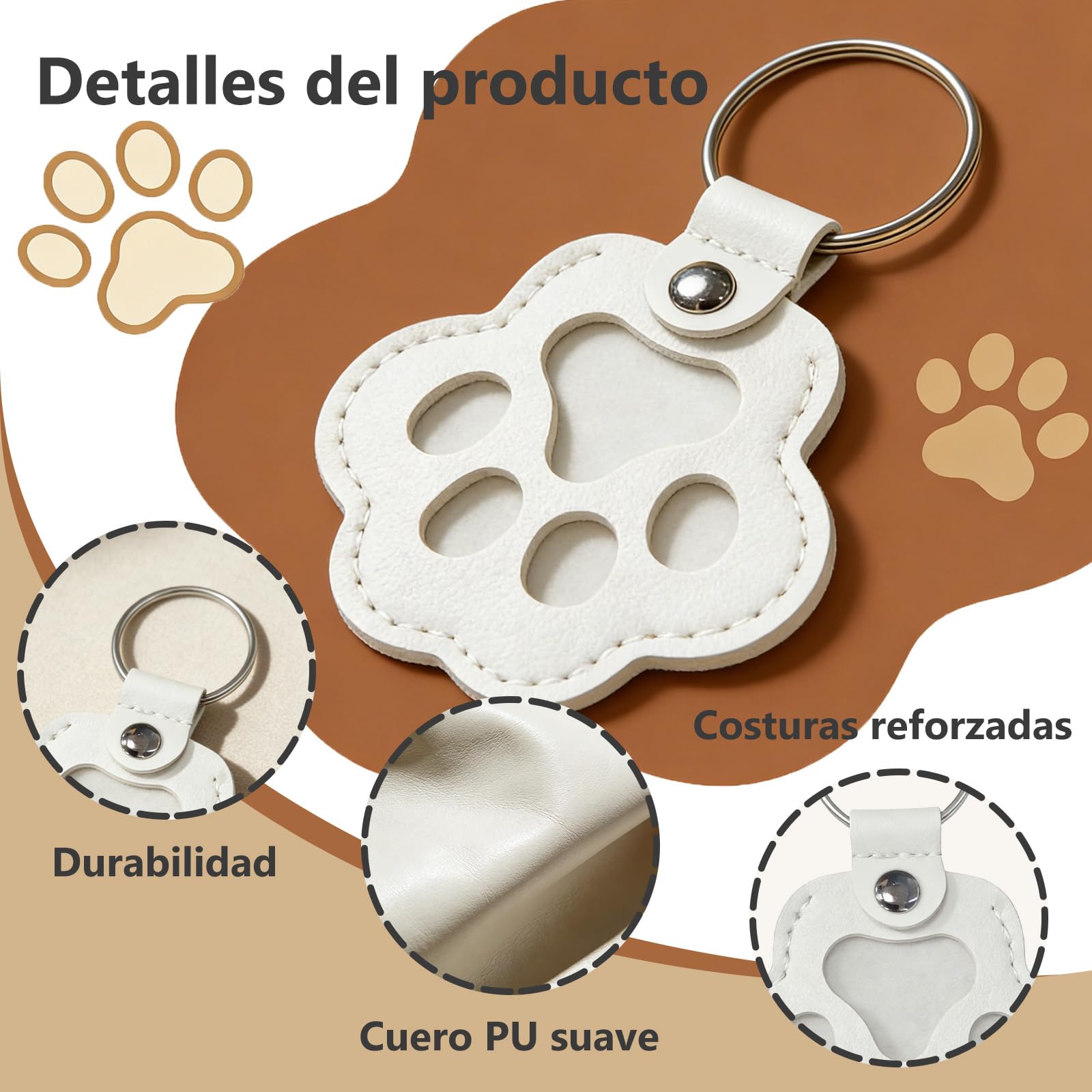 Regalo Conmemorativo Personalizado para Mascotas, Llavero con Foto y Nombre, Porta-Pelos, Piel Grabada para la Pérdida de Perro o Gato, Regalo para Amantes de los Animales