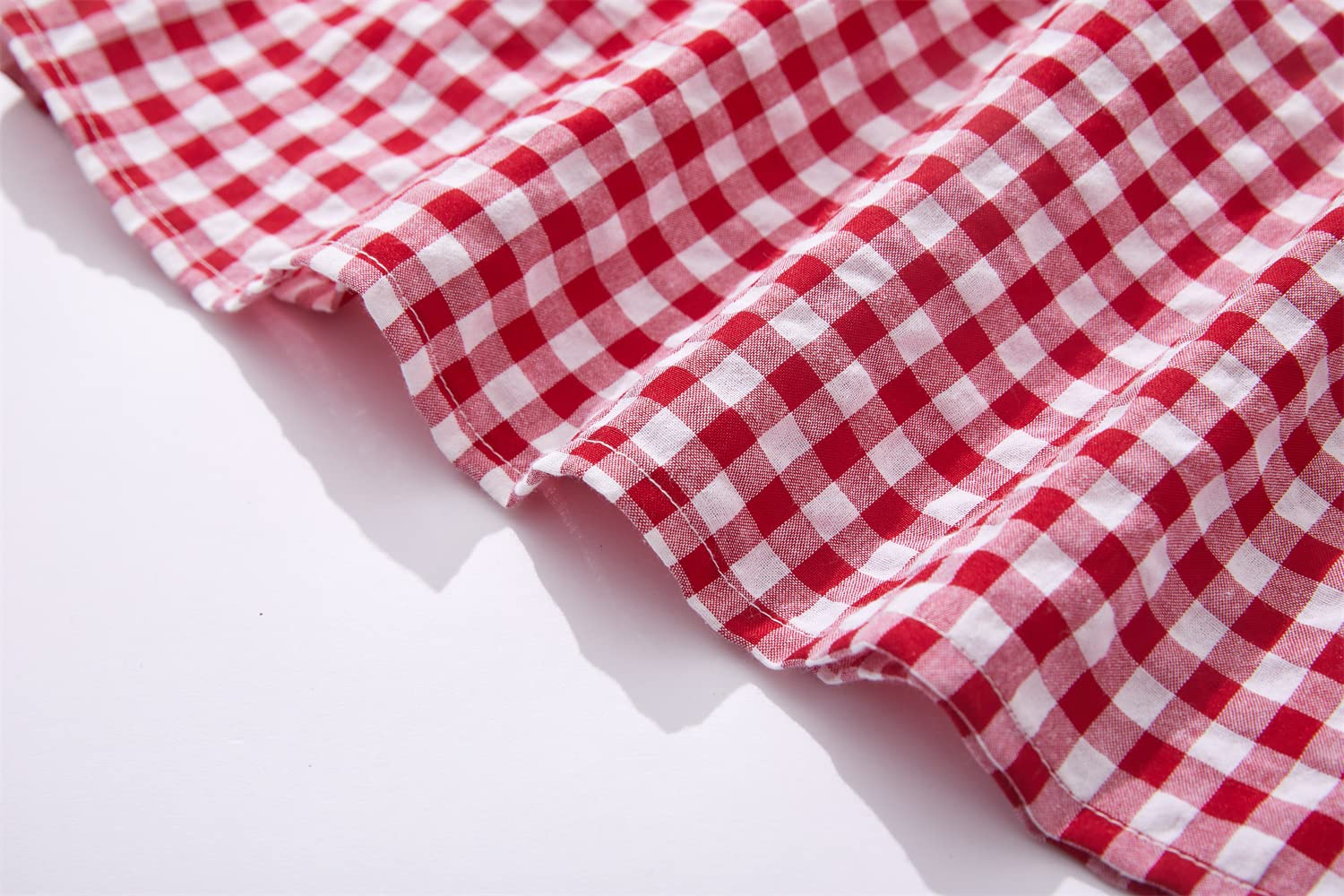 Robe décontractée en coton et lin pour petite fille - Manches flottantes - Double volants