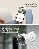 Vista 7 de EZVIZ Cámara de seguridad al aire libre, cámara WiFi 2k+, IP67 impermeable, visión nocturna a color, alertas de voz personalizables, detección