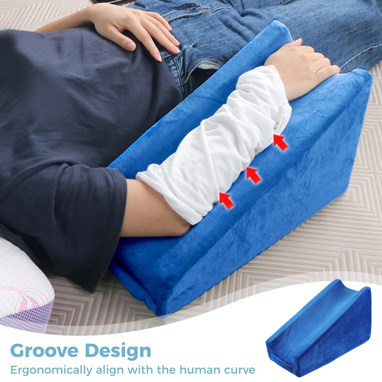 Ergonomiczna poduszka podwyższająca ramię, poduszka klinowa dla dorosłych, miękka pianka, poduszka podtrzymująca łokieć z nadającą się do prania poszewką dla regeneracji po operacji, łagodzenia bólu
