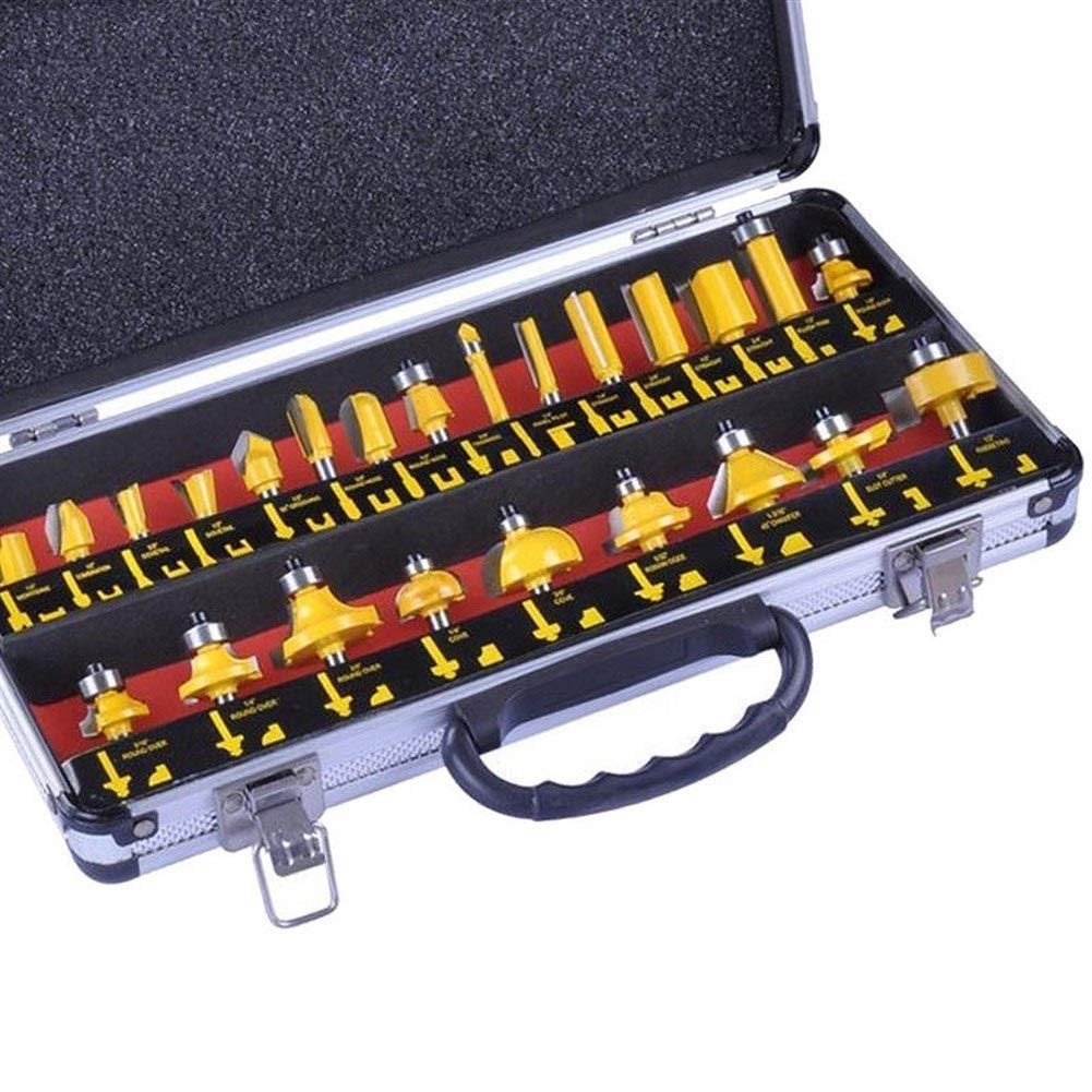 24PCS 1/4" （6.35ミリメートル）ルータービットセットのプロフェッショナルシャンク超硬ルーターはカッターセット+