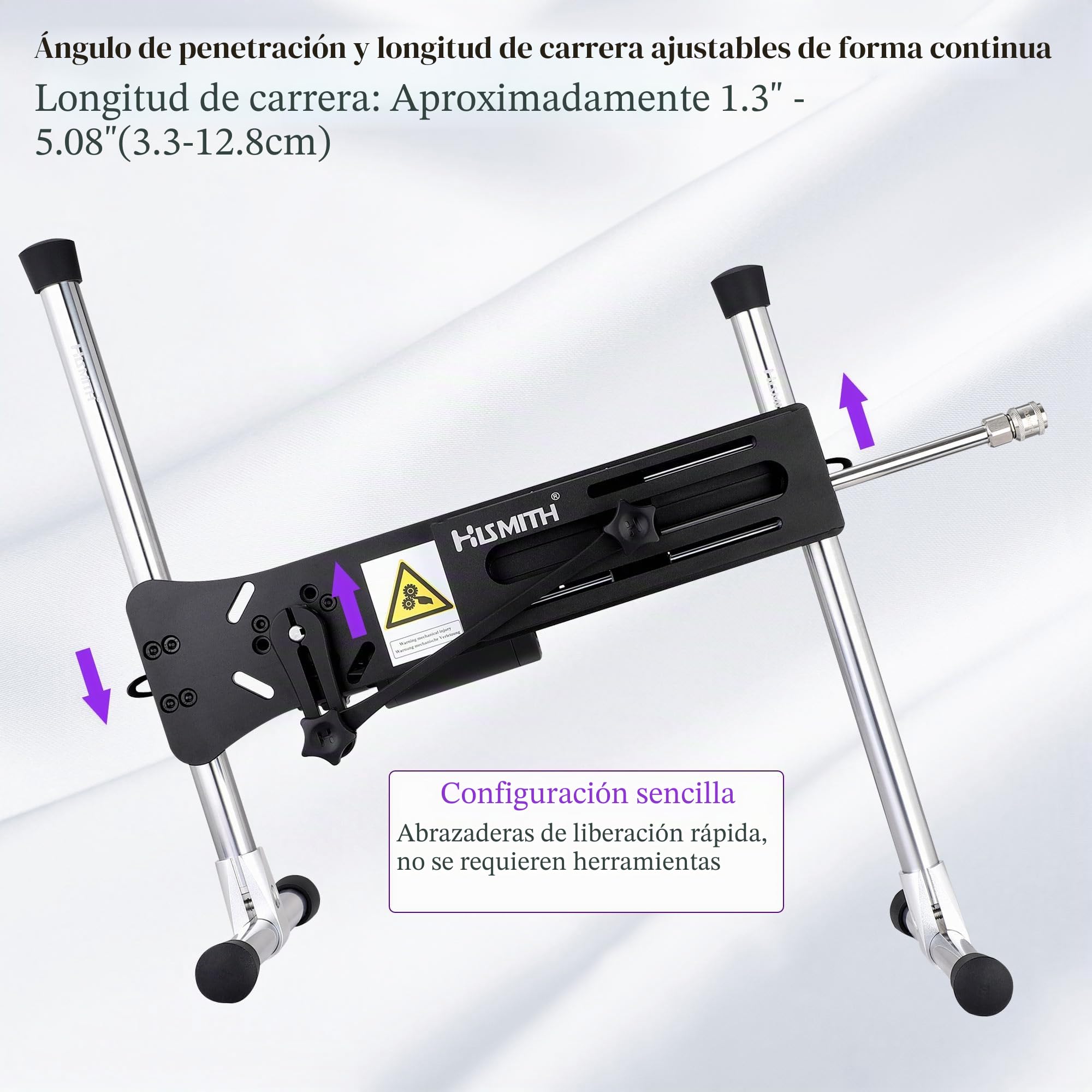 Máquina de sexo Premium Hismith con Consolador de silicona de dos capas, máquina de follar automática súper silenciosa con estuche de transporte (8.3''Consolador de silicona pura)