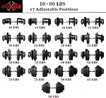 90 Lb Adjustable Dumbbell Set (10 - 90 Lbs) : 17 Adjustable Weight Settings, Compact Dumbbells Set, Switch Between Exercise Workout, Weights for Home Gym & Fitness | Haltere Ajustable, Poids Ajustable, Alteres — Single & Pair