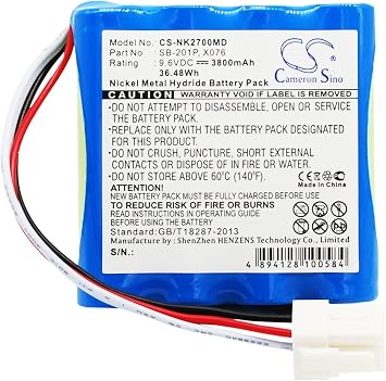 3800mAh Replacement Battery for Nihon Kohden PVM-2700 PVM-2703 PVM-2701 PVM-2701 Monitor PVM-2703 Monitor PVM-2700 Monitor PN SB-201P X076