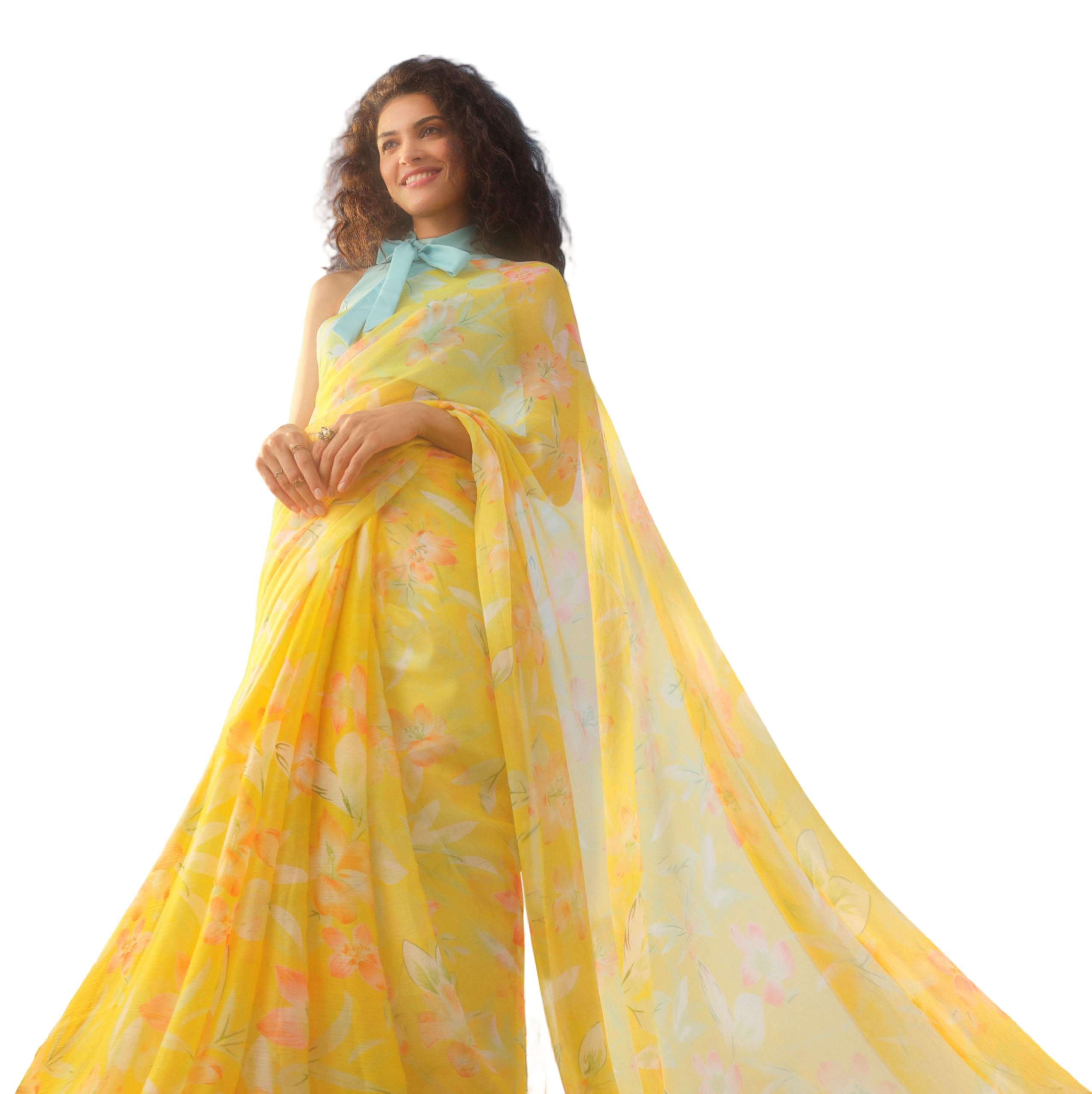 garden vareli Floral Print Nara Chiffon Saree-picture-15