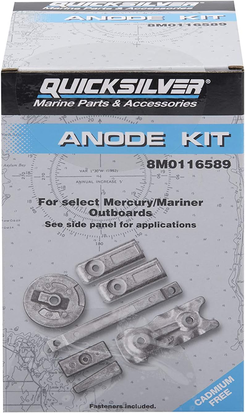Quicksilver 8M0116589 Transom and Gearcase Aluminum Anode Kit