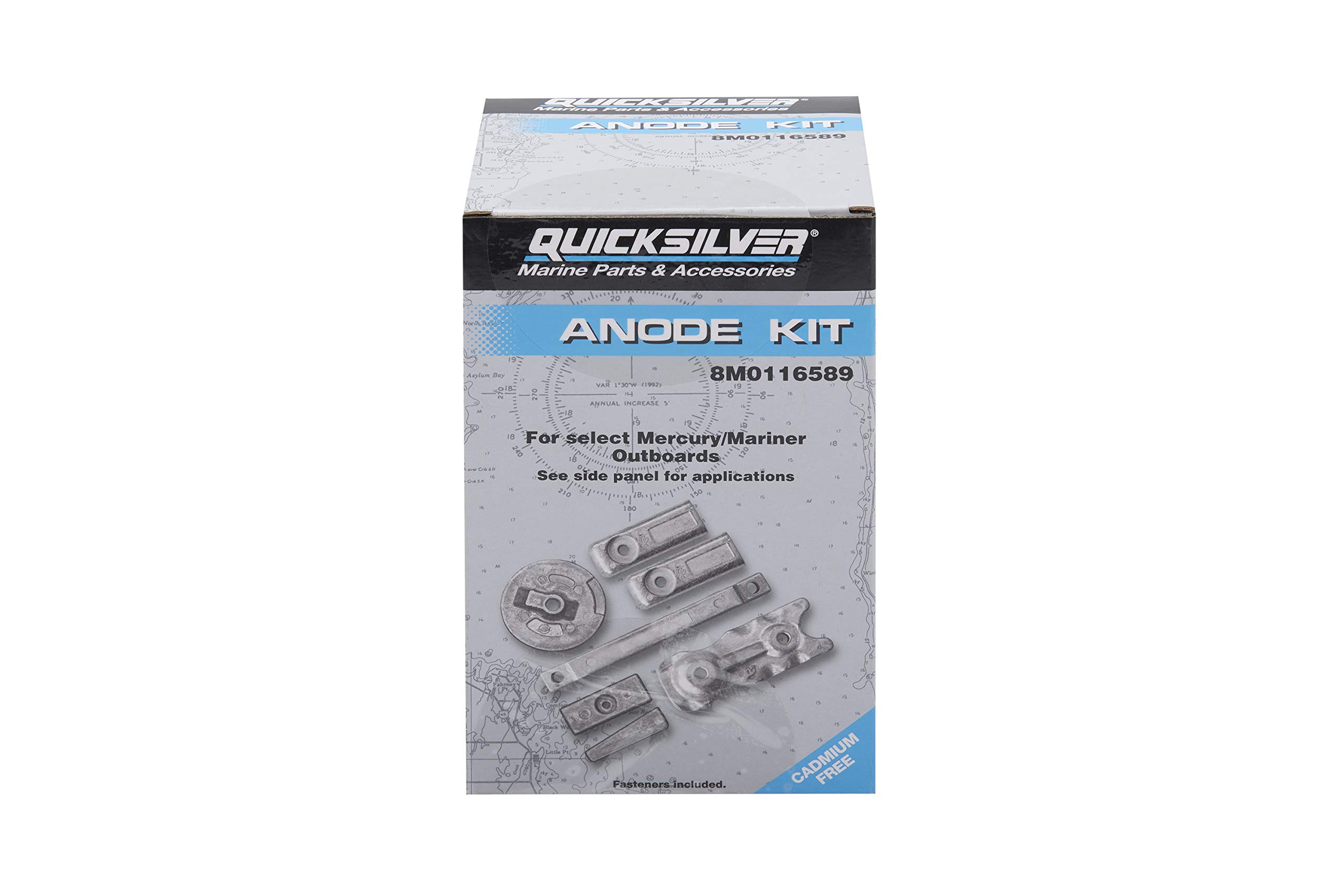 Quicksilver 8M0116589 Transom and Gearcase Aluminum Anode Kit