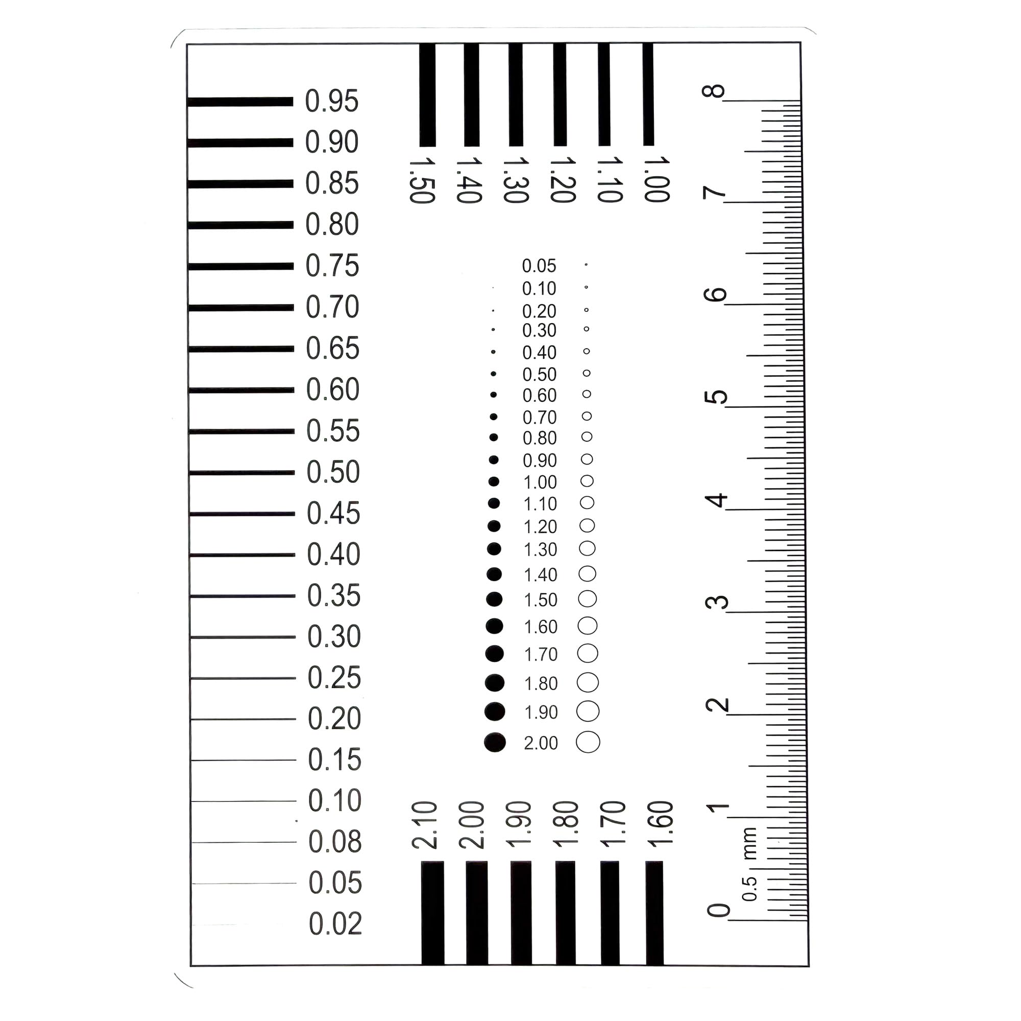 High-Precision Polyester Size Estimation Chart SEC Scratch Measure Defect Compare Stain Test Film Dot Gauge Spot Meter (2120)-image-43