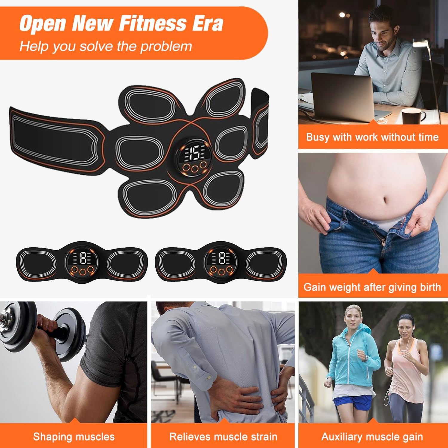 BLASET ABS Muscle Stimulator, Ab Toning Trainer Fitness Belt, Workout Equipment for Abdomen, Arms and Thighs
