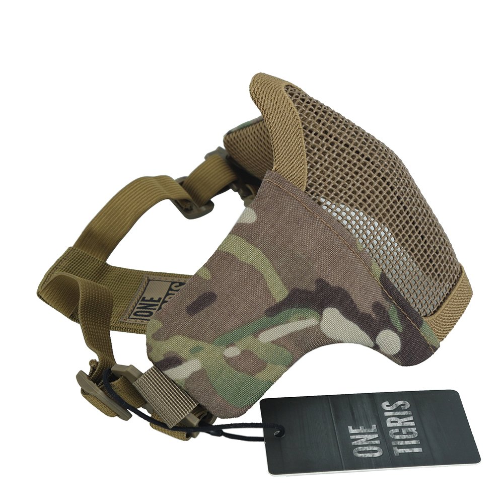 OneTigris Maschera pieghevole mezza protezione viso maschera mesh per softair paintball CS L/S taglia