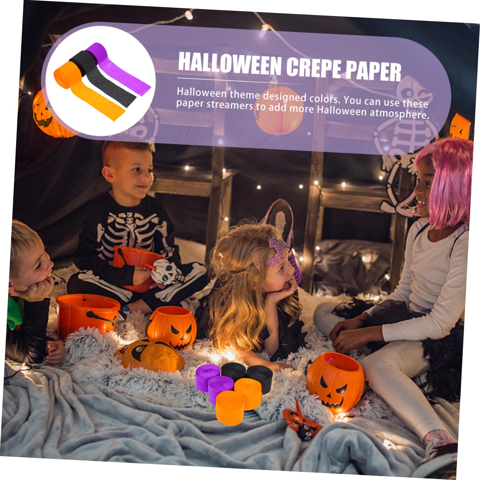 SEWACC 24rollos Serpentinas Crepé Para Decoración De Halloween De Oscuros Para y Fiestas Adornos Para Hogar y Proyectos Creativos