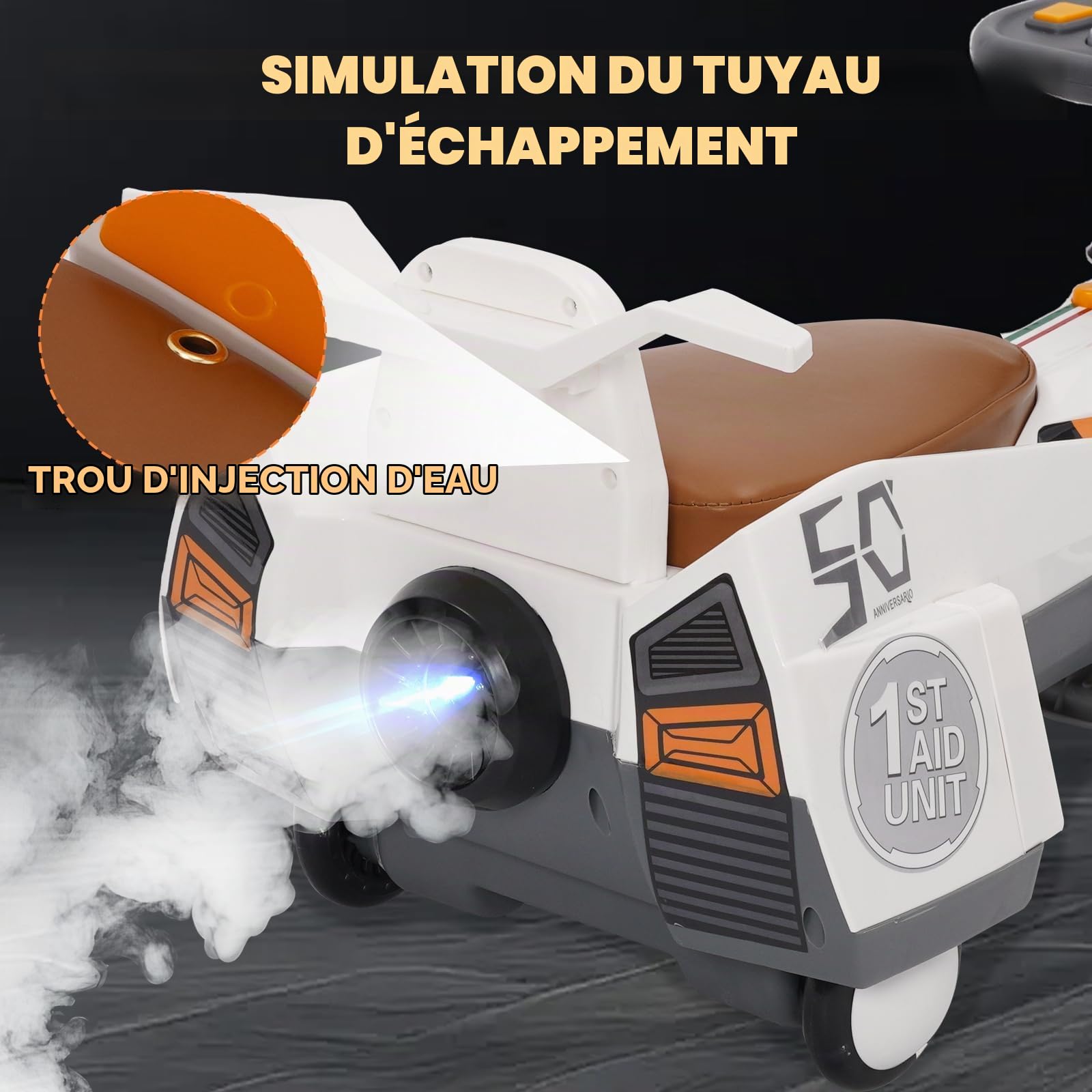 Voiture Électrique Enfant 2in1 2 Places Pedal, Direction 360°, Anti-Bascule | Voiture Enfant Électrique, Balançoire, Musique & Lumières. 2 Modes, Facile. Parfait Bébés & Enfants, Intérieur/Extérieur