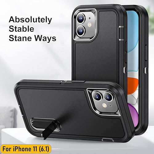 Miniatura 5 de La funda está especialmente diseñada para iPhone 11 de 6.1 pulgadas, protección de cuerpo completo, resistente a los golpes, goma de silicona 3 en