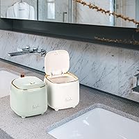 Vista 6 de Foraineam Paquete de 2 cubos de basura de mesa con tapa emergente, mini cubo de basura de plástico para encimera, papelera de basura pequeña