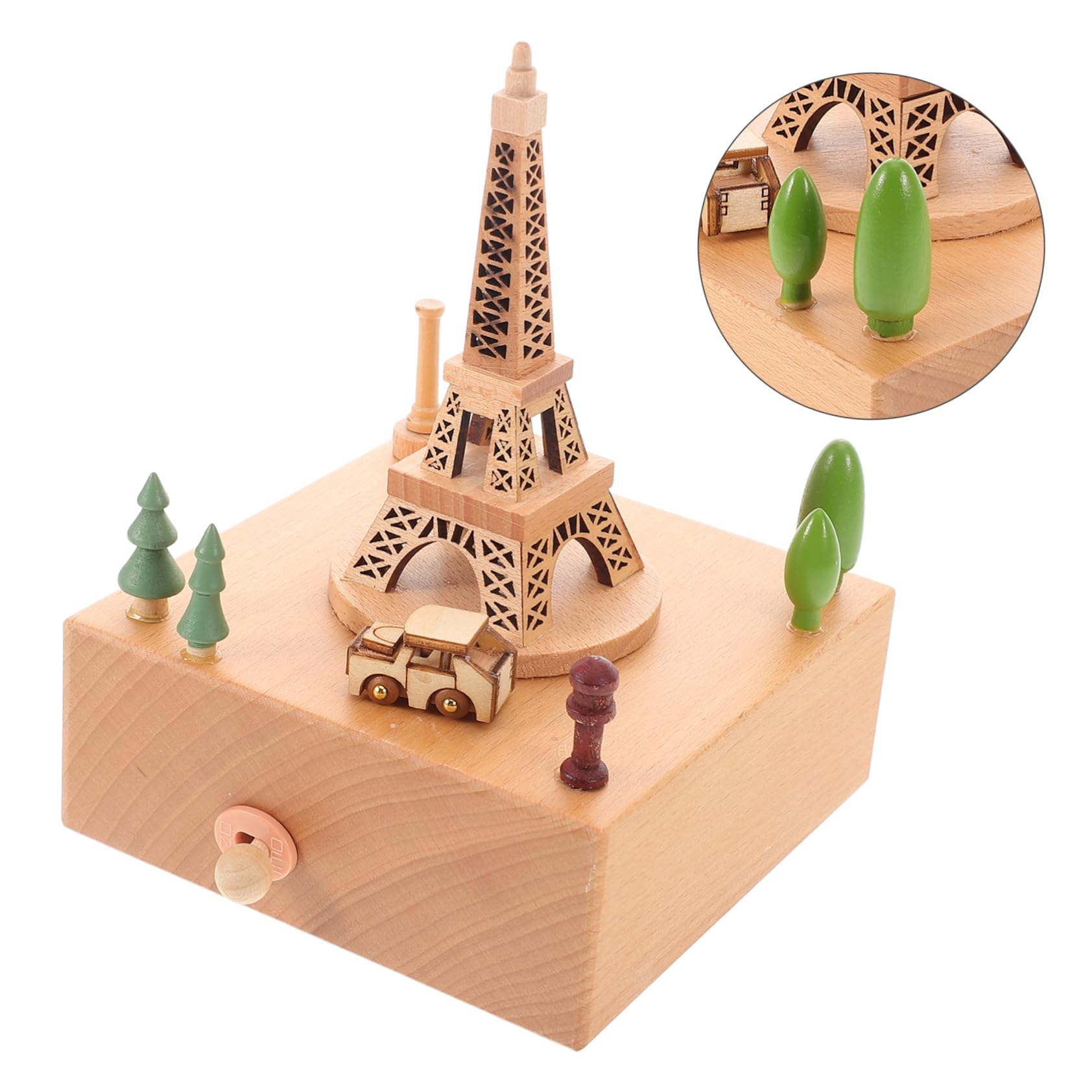 ULTECHNOVO Caja Musical con Carrusel Musical Madera Torre Eiffel Ideal para San Valentín