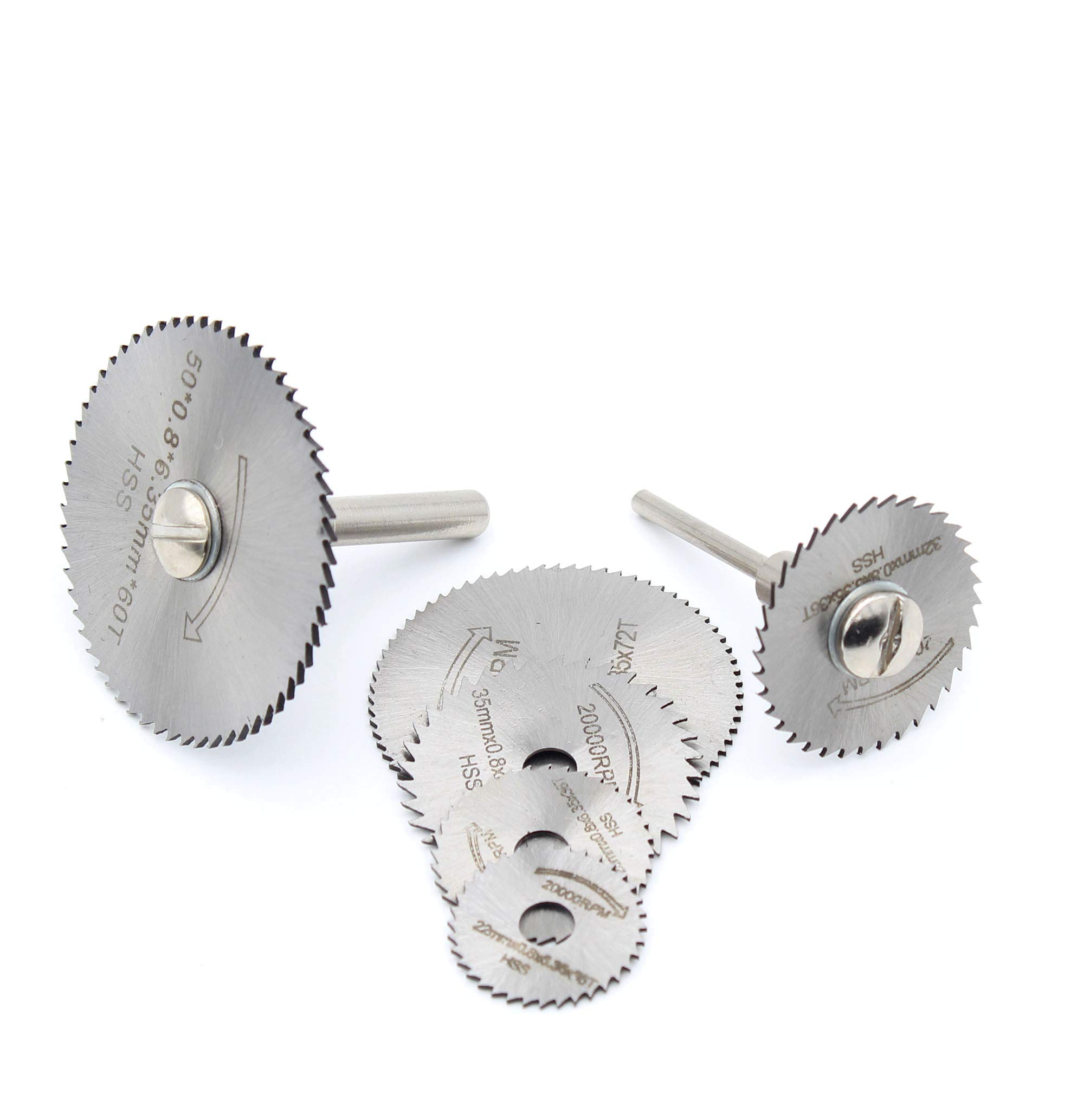 Anmeilexst6Pcs High Speed Steel Saw Blade Disc Cutting Blade Combination, With 3mm(1/8")/6mm(1/4") Shank
