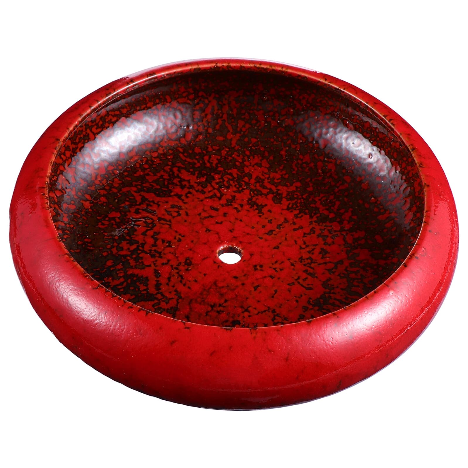 Pot de fleurs en céramique rouge rétro grand diamètre pour cactus