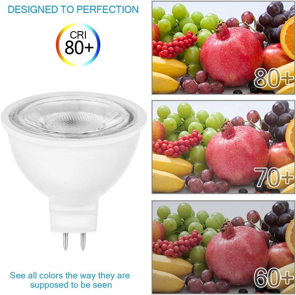Warm White 3000K LED Spotlight Bulbs, 5W, Non-Dimmable, 6-Pack