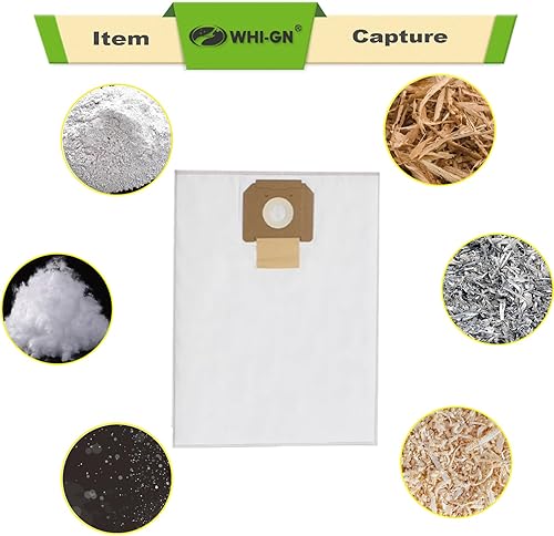 Miniatura 3 de Repuesto para bolsas BOSCH, bolsas de filtro de vellón VB090F, compatibles con extractores de polvo BOSCH de 9 galones VAC090 (paquete de 6)