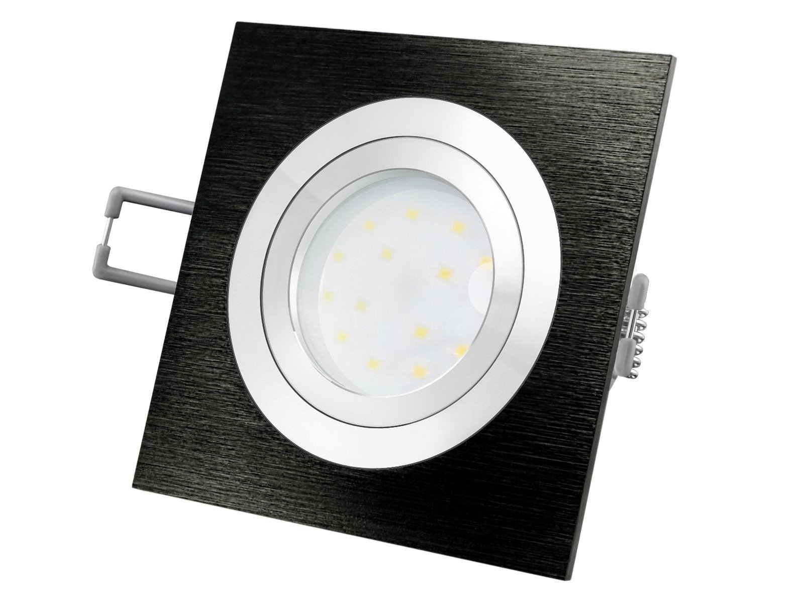 SSC-LUXon QF-2 LED Einbaustrahler 6x eckig schwarz dimmbar 3 Lichtfarben