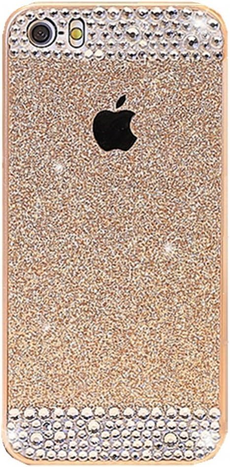 Plus Case,Iphone 6/6S Plus (5.5") Case,TAIYANYU174; Gold Bling Rhinestone Diamond Crystal Glitter Bling Hard Case Cover Shell Phone Case for Iphone 6/6S Plus 5.5 Inch with Soft Clean Cloth(Gold(hard case))