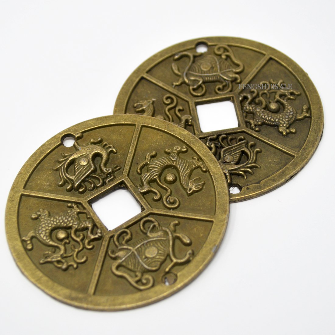 Amazon.com: 1 件中國四天動物硬幣風水I Ching 硬幣直徑:2.4 英吋+ 禮物袋Y1003 : 玩具和遊戲